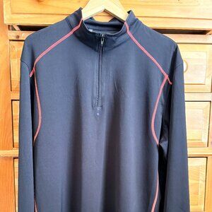 Men's Under Armour Black with Orange Piping XL Loose Fit All Season Gear 1/4 Zip